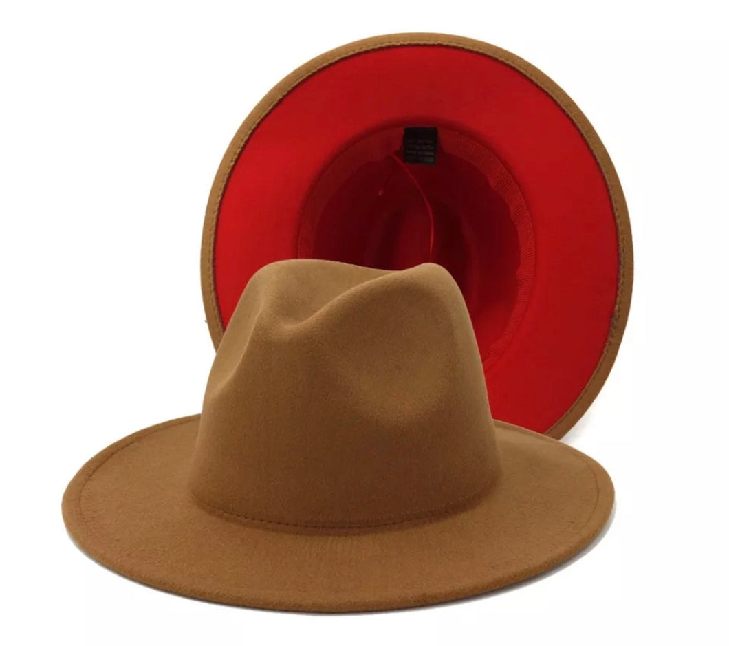 Fedora Tan  Red Bottom