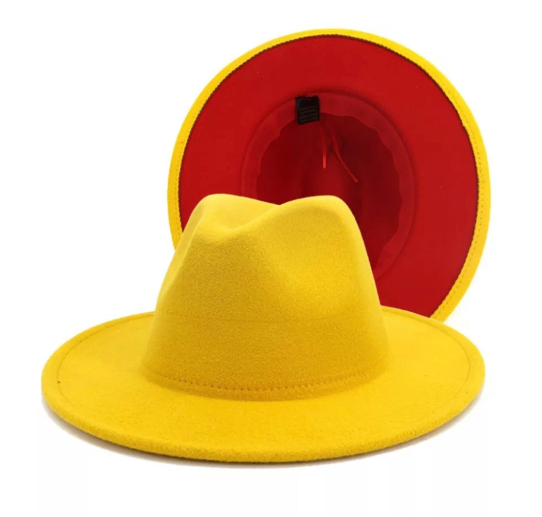 Fedora Yellow  Red Bottom