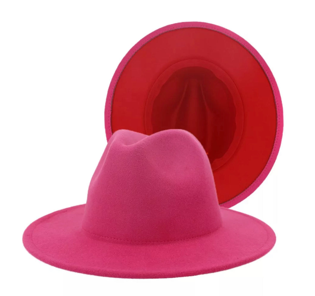 Fedora Dark Pink Red Bottom